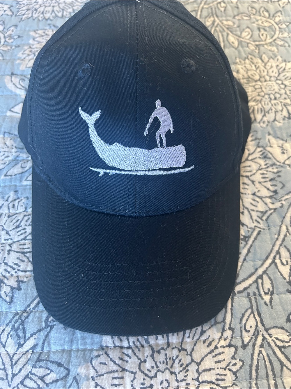 Port and Company Navy Blue Baseball Cap with Whale & Surfer Embroidery